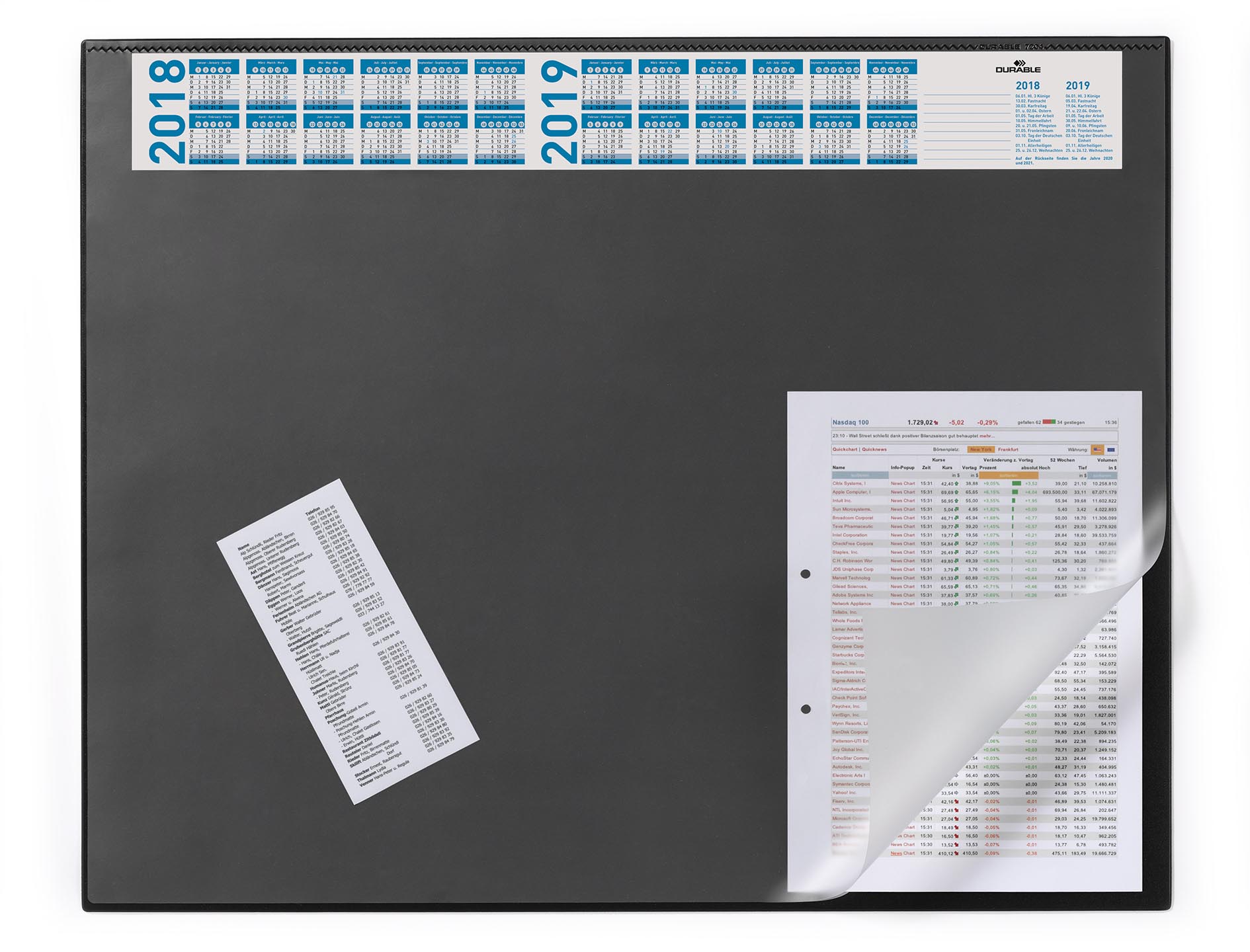 720401 Настольное покрытие с календарем Desk Mat with calendar 65х52см черное